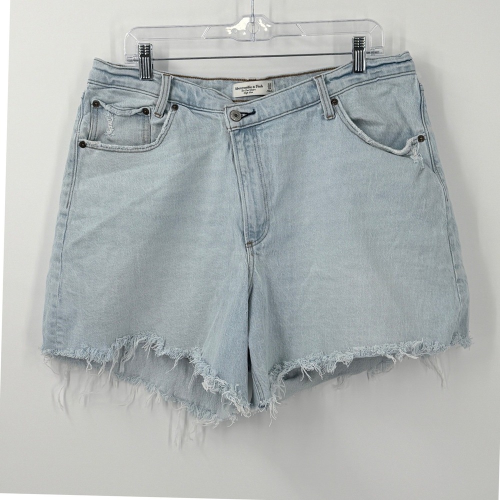 Abercrombie & Fitch The Dad Shorts Womens 33 16 Light Wash Curve Love High Rise